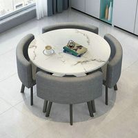 Table à manger ronde en bois élégante et moderne, hauteur réglable, assemblée pour la maison, le bureau, l'appartement, le salon, l'hôtel, 4 places