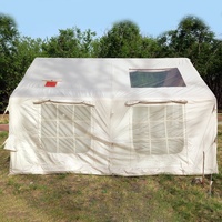 Tentes de camping gonflables de luxe en gros, grandes, deux chambres, pour la famille, avec cheminée, imperméables