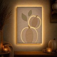 Impression sur toile éclairée par LED, citrouille d'automne, décoration murale, image en relief 3D pour salon, chambre à coucher, décoration saisonnière
