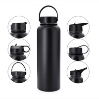 Botella de agua de boca ancha con logotipo personalizado, botella termo con aislamiento al vacío de acero inoxidable sin Bpa, precio al por mayor de 12 a 24 horas