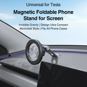 Support <span class=keywords><strong>de</strong></span> téléphone magnétique pliable invisible pour écran <span class=keywords><strong>Tesla</strong></span>, montage à 360° °   Compatible MagSafe réglable, sans colle, s'adapte à toutes les coques <span class=keywords><strong>de</strong></span> téléphone - Product Image 2