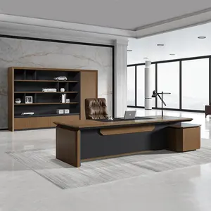 Mobili per ufficio di alta qualità di lusso E0 HDF a forma di tavolo da ufficio moderno Executive Ceo capo ufficio scrivanie