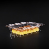 Boîte d'emballage alimentaire transparente en PET/RPET jetable de 8 oz avec bande de déchirement, idéale pour les noix, les biscuits et les produits de boulangerie