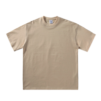 T-shirt décontracté unisexe pour adulte en coton peigné de 280 grammes, à manches courtes, col rond, coupe ample, avec logo personnalisé, été