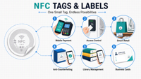 Étiquette NFC NTAG 424 DNA haute sécurité - Mini autocollant - Étiquettes RFID cryptées anti-contrefaçon pour la protection et l'authentification des marques