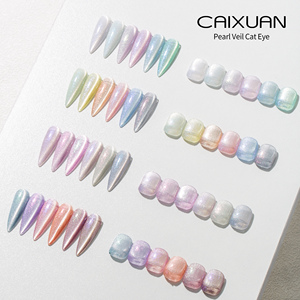 Caixuan-esmalte de uñas con lámpara UV Led, esmalte de Gel de ojo de gato, velo de perlas en 24 colores, 1kg, 2021 - Product Image 4