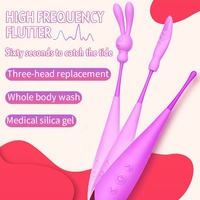 3-in-1 Nippel-Klitoris-Multifunktions-Massagestab G-Punkt-Nippel-Starker Stimulator Schneller Lustvoller AV-Stab Vibrator