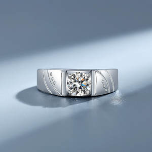 Luxe Vvs D Kleur 0.5 Karaat Diamant Moissaniet Ring Mannen Geplatineerde S925 Sterling Zilver Voor Man Belofte Ringen Sieraden - Product Image 2