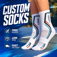 Chaussettes de sport personnalisées avec logo, chaussettes confortables à coupe ajustée pour les utilisateurs actifs