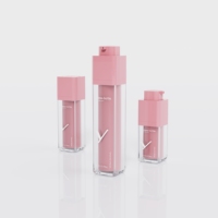 Flacon pompe sans air PP de luxe, emballage plastique carré personnalisé avec logo, pour lotion, crème, shampoing, capacités 15ml, 30ml, 50ml