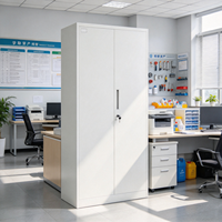 Armoire de classement métallique commerciale à deux portes, en acier, avec étagères réglables pour l'organisation des documents de bureau