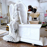 Conçu sur mesure sculpté à la main ange marbre pierre tombale pierres tombales en pierre naturelle et monuments en gros granit ange banc commémoratif
