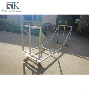 Escenario Portátil con Plataforma Antideslizante de 750 kg/m², Escenario Grande para Exposiciones con Carro - Product Image 2