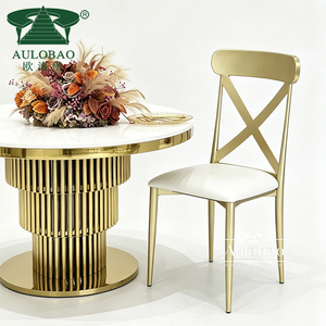 Sillas de banquete para restaurante y bodas con estructura de aluminio dorado - Product Image 1