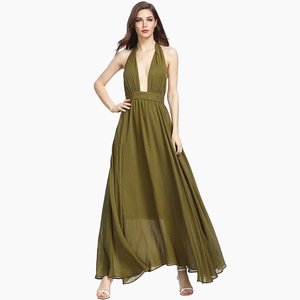 Verano vestido nuevo Con una vertiginosa cuello corbata vestido de las mujeres - Product Image 2
