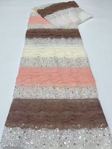 In-Stock Wholesale Machine Embroidery <strong>Lace</strong> Bar Code Bead Tube <strong>Sequins</strong> Hand Beaded Mesh <strong>Lace</strong> <strong>Trim</strong> for Garment Accessories Mesh - Product Image 3