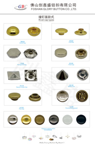 Phật sơn chất lượng cao kim loại Brass kích thước khác nhau giá tốt gấp đôi Nắp đinh tán cho da - Product Image 4
