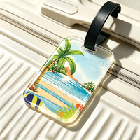 Étiquette de bagage d'hôtel en plastique acrylique personnalisée rapide, bleue, pour valise de golf