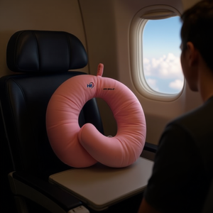 HB Sport U-Shaped Neck <b>Pillow</b> 27cm Travel Support Pink Blue Gray - Product Image 2