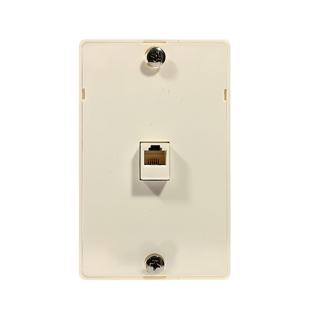 1 Gang RJ11 6P4C Standard Telephone Jack Wall Plate ABS Plastic 1 Year Warranty