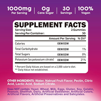 Complément Alimentaire Gommes de Citrate de Potassium Améliore l'Immunité Usage Adulte 60 Gommes/Flacon