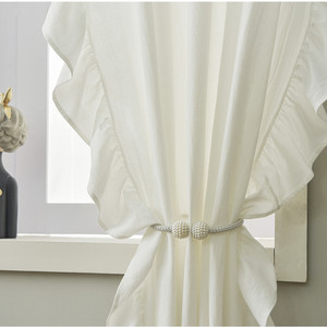 Stile Country americano turco finestra di lino 100% Set di tende dell'hotel con volant <span class=keywords><strong>macramè</strong></span> per soggiorno tende di lusso - Product Image 4