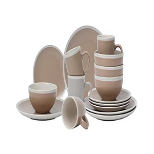 Hotel European Modern Frosted Flat Plate Salad <b>Edge</b> Dinner Ceramic Plate Stone <b>Tool</b> Plate Restaurant Set - Product Image 1