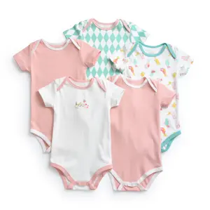 Wholesale Boutique Custom Fashion Summer 100% Pure Cotton New Born Baby Boys And Girls Romper Clothing 1 To 3 Years