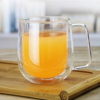 Vente en gros Tasse à café en verre borosilicaté à haute teneur en borosilicate Tasse à eau pour le petit déjeuner avec poignée