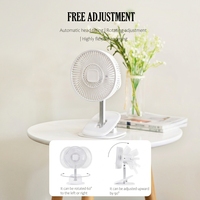 Ventilateur de bureau rotatif USB portable rechargeable avec télécommande et lampe intégrée