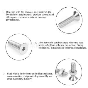 304 Stainless Steel Countersunk Hex Socket Cap Screws Nuts Kit 600pcs Metric M2 M2.5 M3 DIN7991 Grade 4.8 - Product Image 2