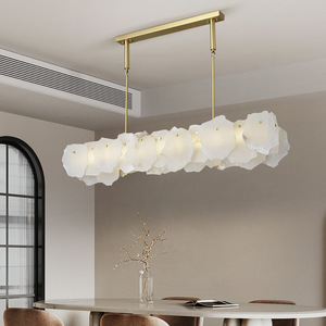 Illuminazione da <span class=keywords><strong>Cucina</strong></span> Moderna e Lussuosa <span class=keywords><strong>per</strong></span> Casa Lampada <span class=keywords><strong>a</strong></span> <span class=keywords><strong>Sospensione</strong></span> Rettangolare in Marmo Naturale <span class=keywords><strong>LED</strong></span> Lampadario in Alabastro - Product Image 3