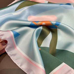 ผ้าเช็ดหน้าสี่เหลี่ยมขนาด53*53ซม. สำหรับผู้หญิงผ้าพันคอผ้าไหมขนาดเล็กสำหรับฤดูร้อน - Product Image 2