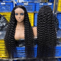 Perruque bouclée indienne naturelle, densité 250, 13x4 13x6, Deep Wave, sans colle, avec dentelle frontale HD complète, en cheveux humains vierges