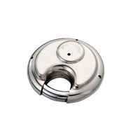Cadenas à disque haute sécurité 70 mm, cadenas à disque en acier inoxydable trempé, forme ronde, étanche, argenté, pour porte