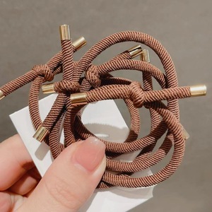 Chouchous à cheveux noués à haute élasticité - Design en <span class=keywords><strong>spirale</strong></span> noir café, attaches pour cheveux sans dommage pour le coiffage quotidien en queue de cheval - Product Image 4