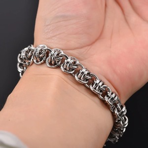Pulsera Punk de Acero Inoxidable Grueso, Hecha a Mano con Nudos, Cadena Trenzada para Hombre, Brazalete de Joyería para Chicos - Product Image 5