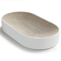 Lit pour chat en papier cartonné écologique de luxe moderne classique grand espace ovale à gratter pour chat