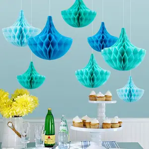 Party Decoration Wedding 8 Inch Water Drop Shape Paper Honeycomb Ball Honeycomb Decor For Wedding Party Hanging Decoration