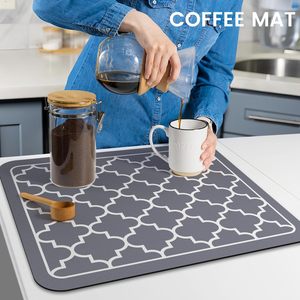 Skymoving Nouveau Tapis de Machine à Café Super Absorbant Facile à Nettoyer Tapis de Drainage d'Évier de Cuisine Tapis de Séchage de Vaisselle en Pierre de Diatomite - Product Image 5