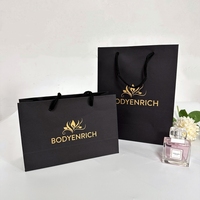 Sac de shopping pliable noir personnalisé, logo imprimé sur mesure, sac de transport pour boutique, vêtements, bijoux, cadeaux, sac de shopping en papier kraft