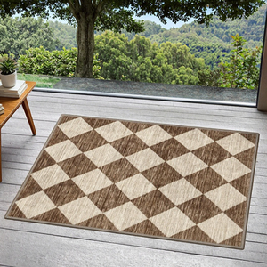 Nouveau tapis Dhurrie à poils ras en coton tufté antidérapant, écologique, tissé à plat, fabriqué à la machine, avec envers en latex, très vendu - Product Image 3