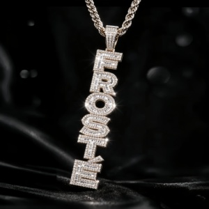 Custom personalize letter <b>pendant</b> VVS moissanite diamond Pass diamond tester Gold plated 925 sterling sliver <b>Emerald</b> cut Unisex - Product Image 4