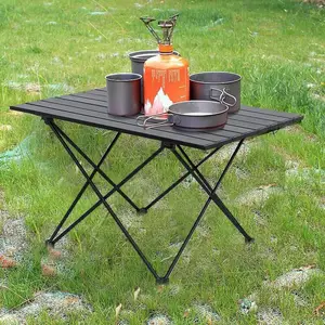 OEM定制户外烧烤野餐便携式小型迷你可折叠钓鱼海滩露营铝制折叠桌