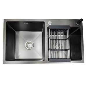 Évier Offset Undermount Évier de cuisine en acier inoxydable Drop In Double Bowl Évier de cuisine 78*45 - Product Image 4