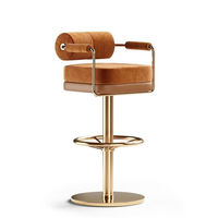 Tabouret de bar haut en acier inoxydable rotatif à 360 degrés, luxueux, nouvellement développé en 2023, pour comptoir de cuisine, café