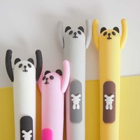 Stylo Gel 3D O&Q Luxe Ours Mignon Dessin Animé 0,5 mm Encre Bleue/Noire Matériau Caoutchouc Fournitures de Bureau Étudiant Coffret Cadeau Enfants