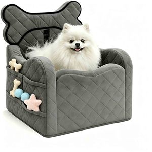 Asiento de coche para perros, protector de cojín para coche, silla de viaje para cachorros, asiento de lujo para mascotas, elevador de asiento delantero y trasero para perros - Product Image 1