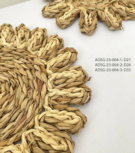 Vente chaude au Vietnam Tapis et coussinets Conception bohème Écologique Seagrass Artisanat Dessous de verre et napperon Service de table en verre - Product Image 4