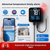 Termómetro Inteligente WiFi para Refrigerador Tuya, Registro de Datos Inalámbrico, Exportación, Alerta de Temperatura Anormal Alta y Baja, Notificación por Aplicación